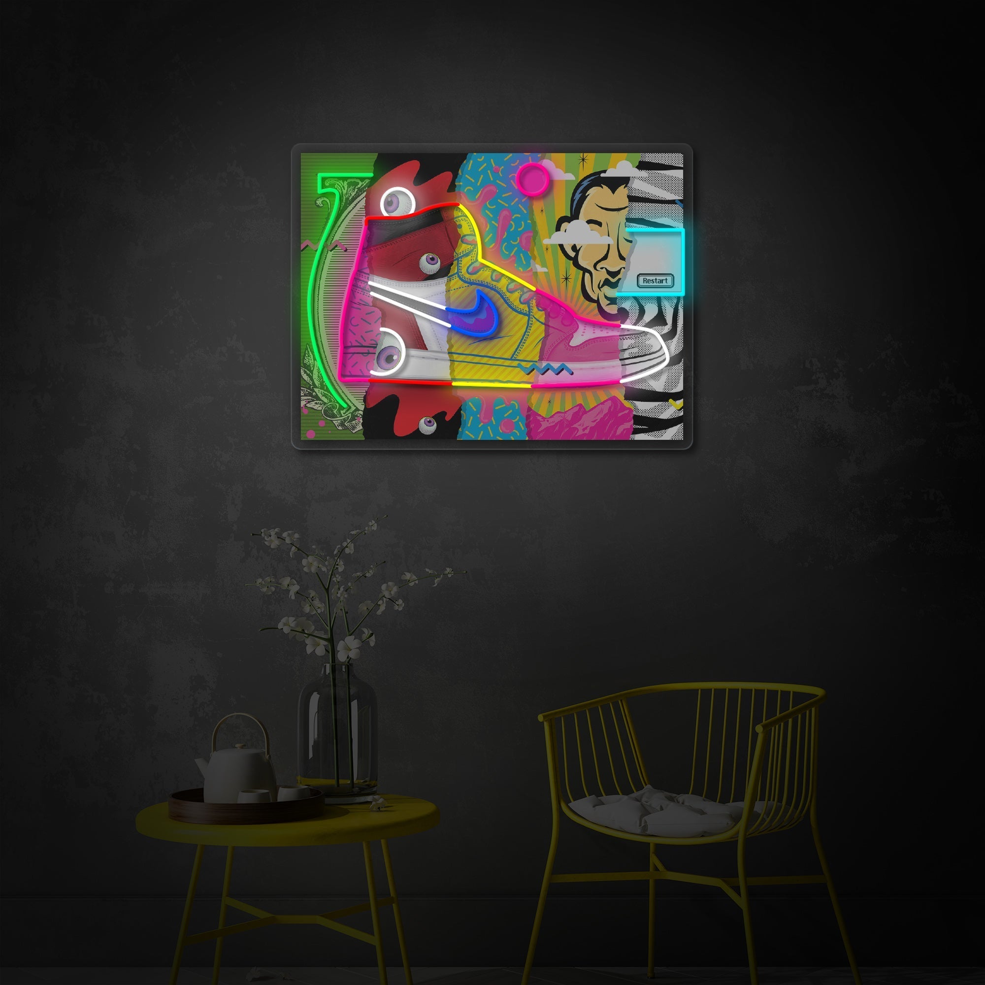 Pop Art Sneaker LED Neon Sign | Urban Wall Art