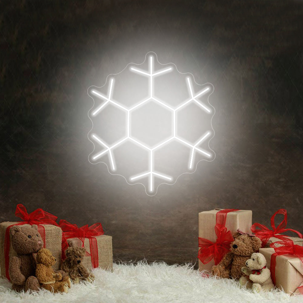 Snowflakes LED Neon Sign in Cool White