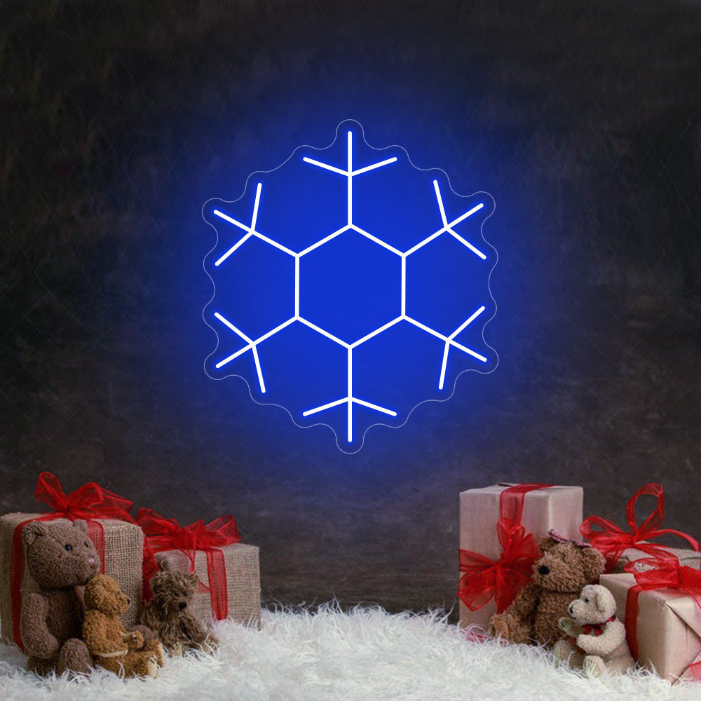 Snowflakes LED Neon Sign in Blue