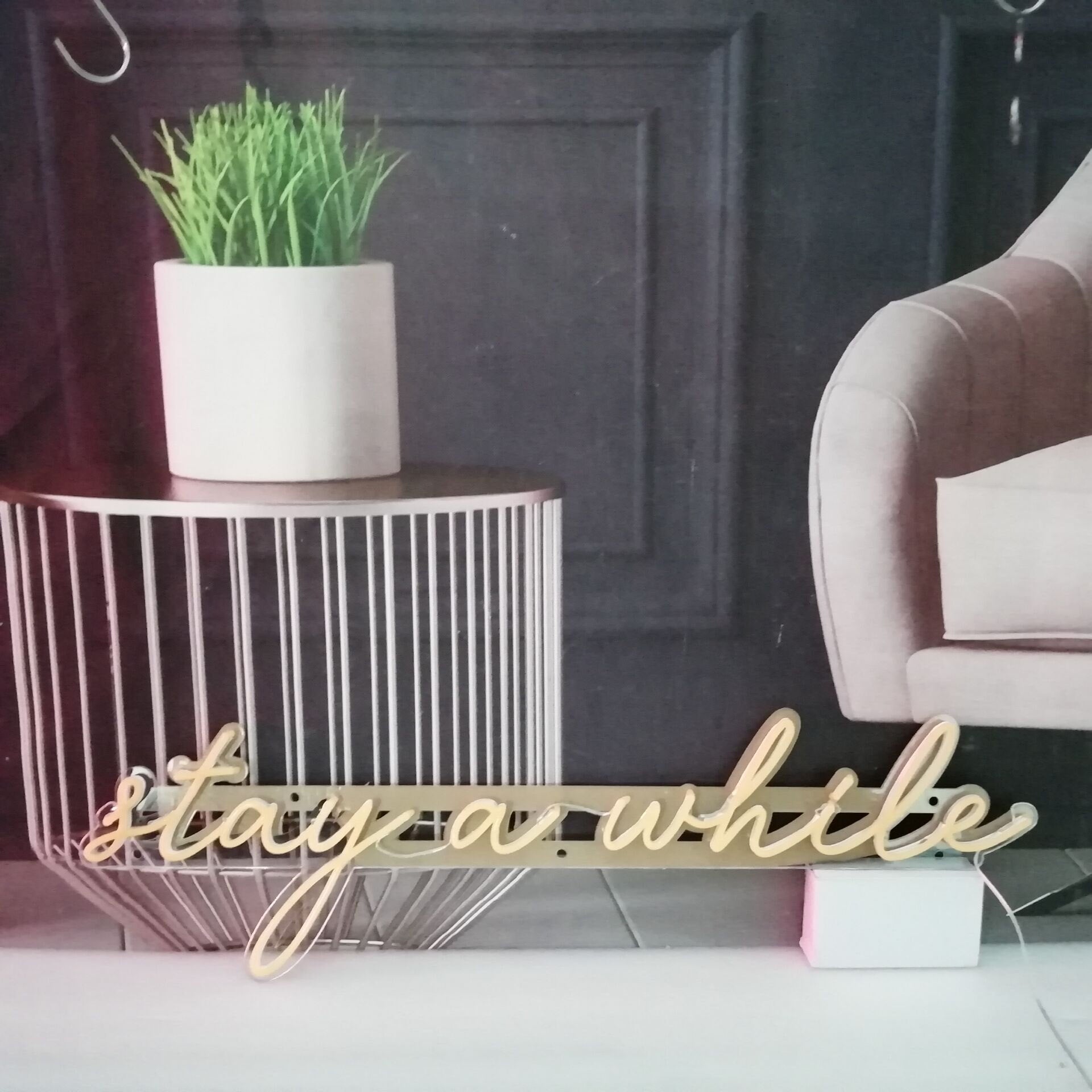 Stay a While LED Neon Sign