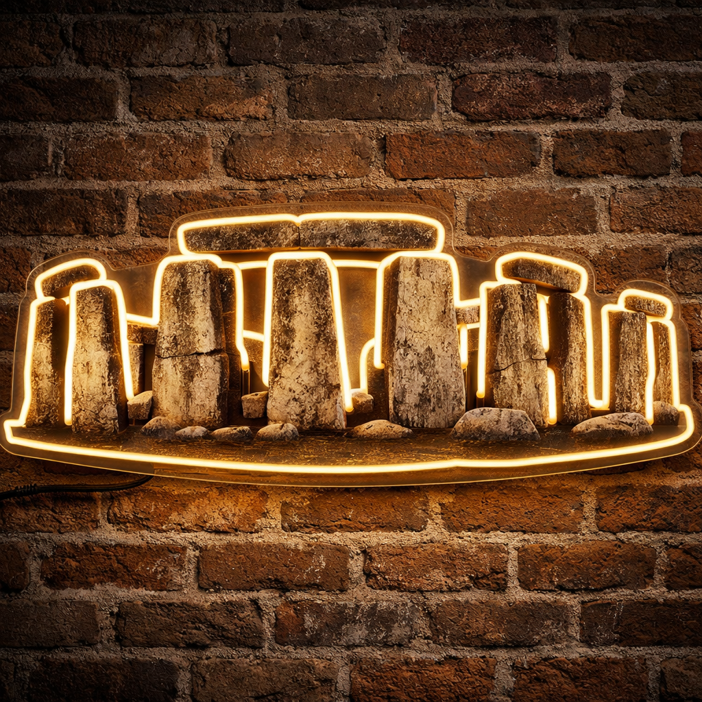 Stonehenge Silhouette LED Neon Sign