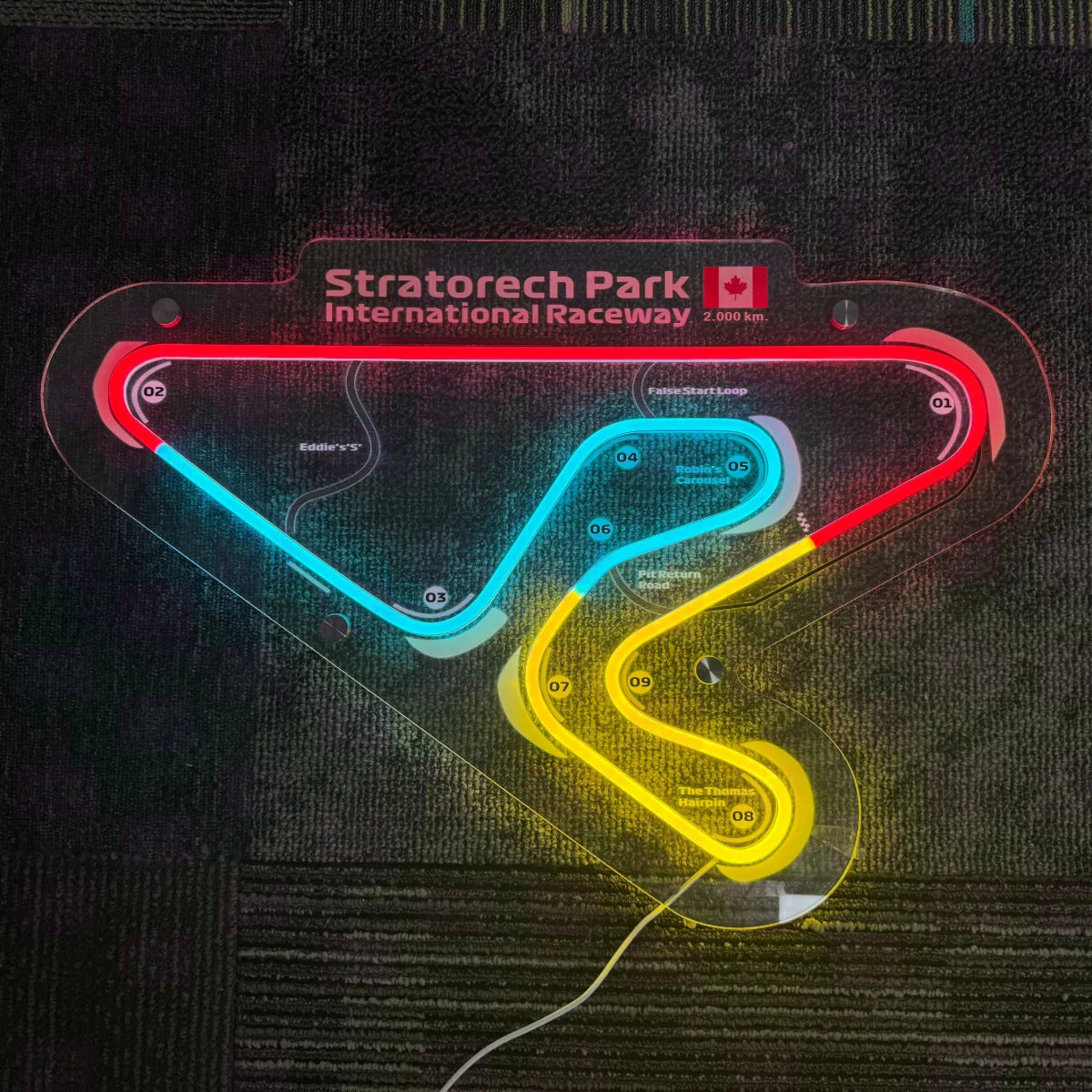 Stratotech Park Raceway Circuit LED Neon Light Strip Sign Acrylic Body Color Temperature Rating - LED Neon Sign