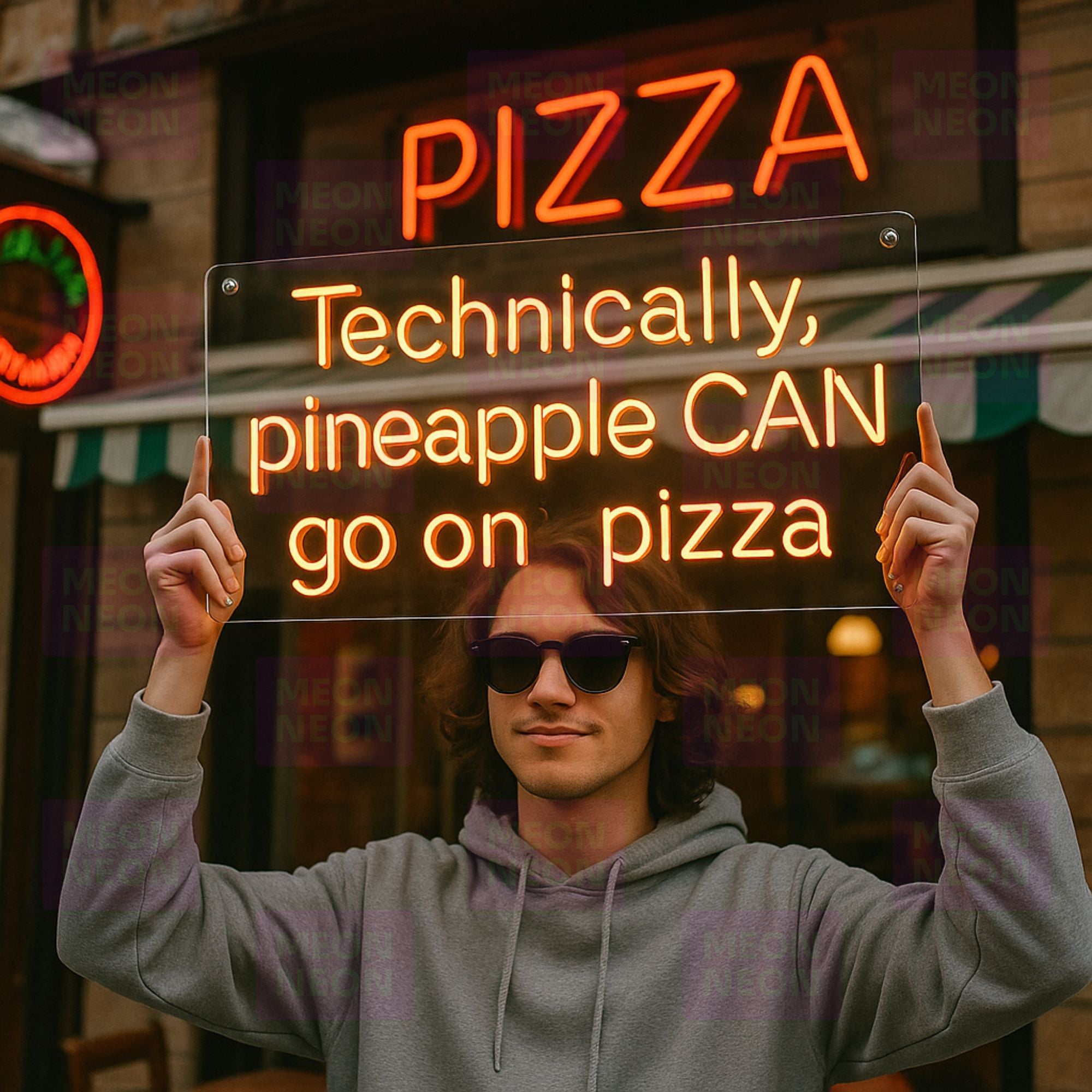 Technically Pineapple CAN Go On Pizza - LED Neon Sign