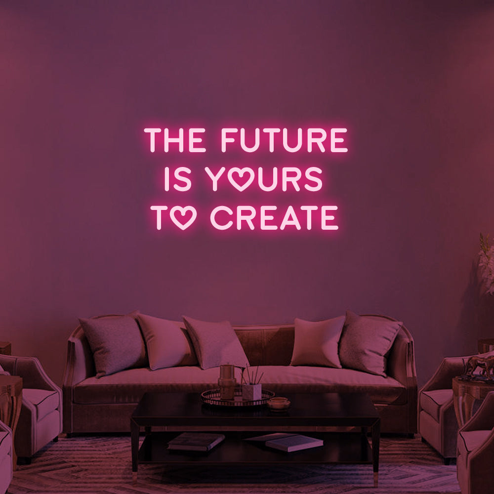 The Future Is Yours LED Neon Sign in Hot Pink