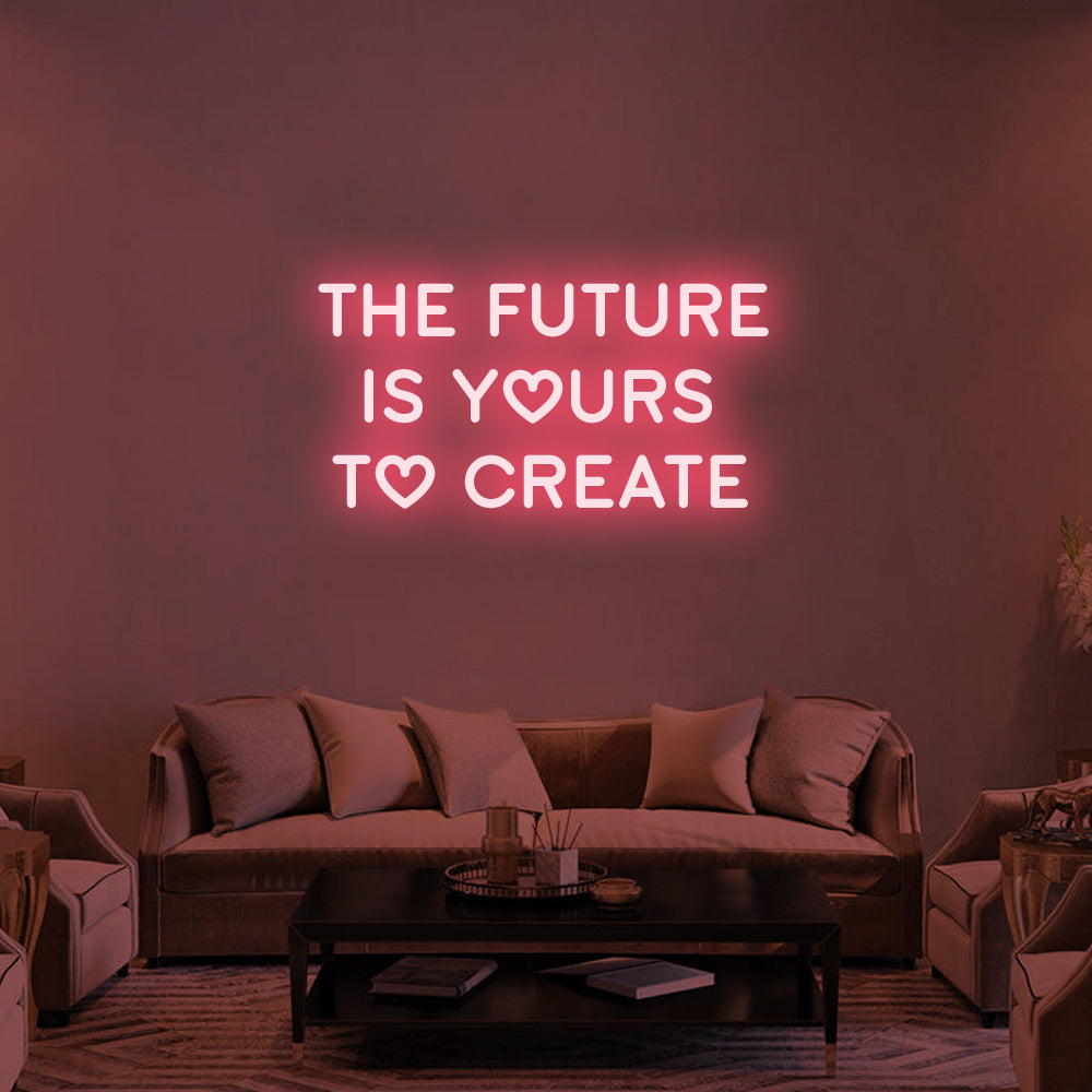 The Future Is Yours LED Neon Sign in Light Pink