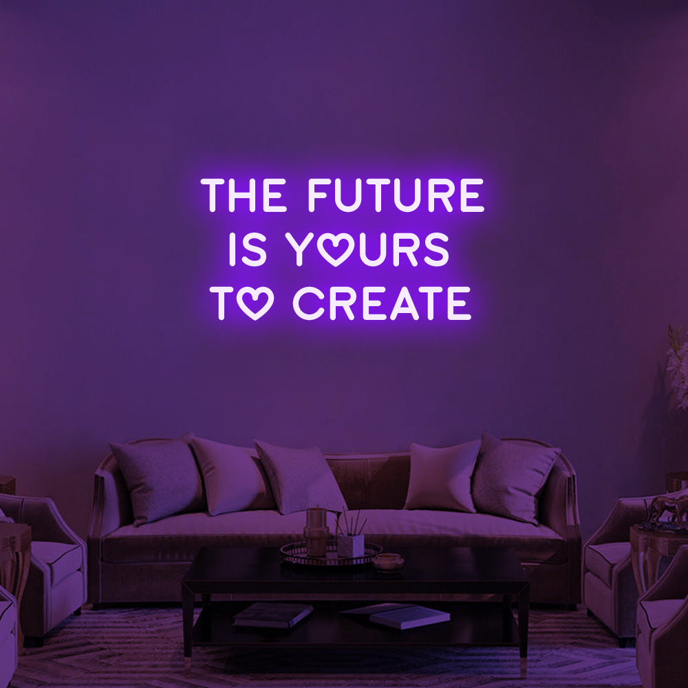 The Future Is Yours LED Neon Sign in Purple