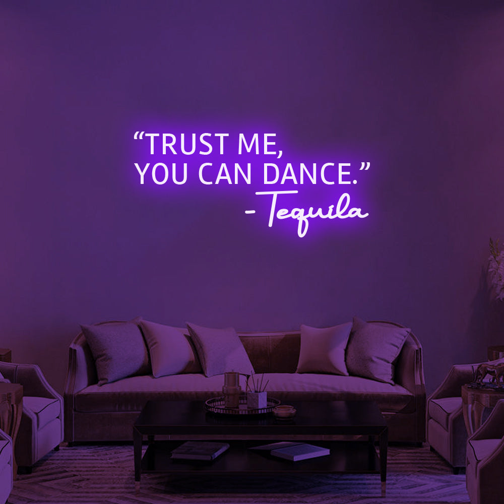 Trust Me, You Can Dance LED Neon Sign in Yellow