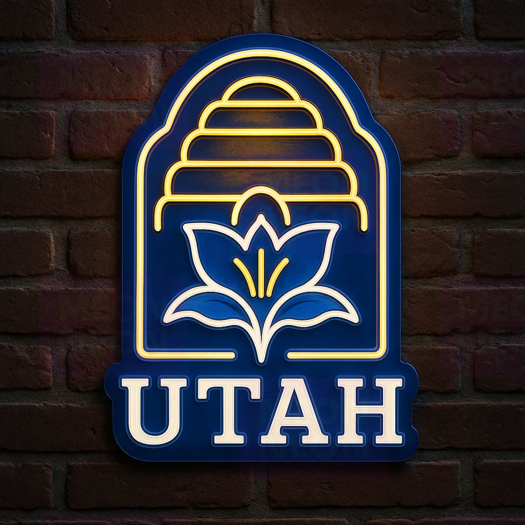 Utah State Flag Emblem LED Neon Sign