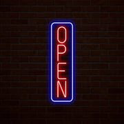 Vertical Open Multicolor Neon Sign image 0