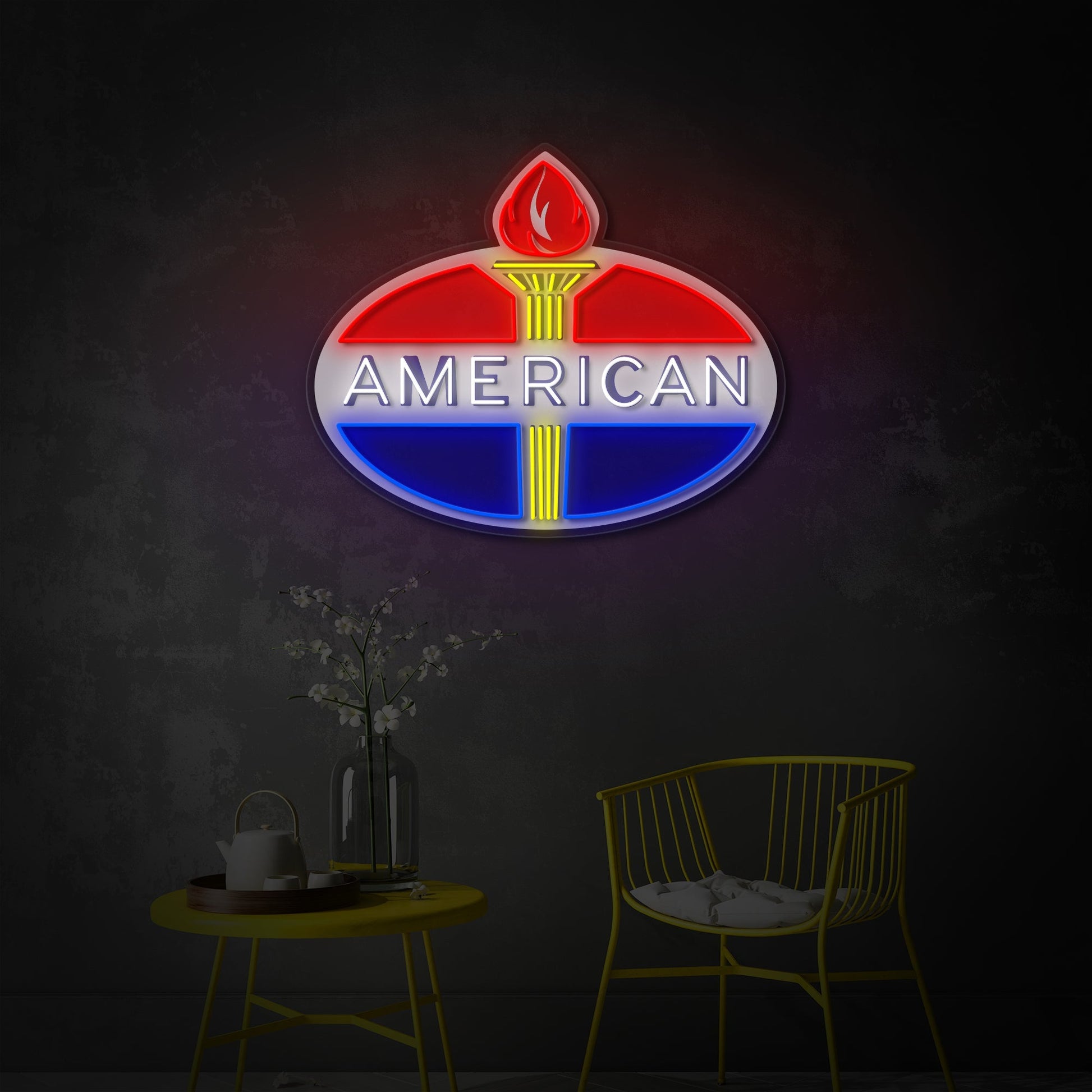Vintage American Gasoline LED Neon Sign | Retro Wall Decor - MEON NEON