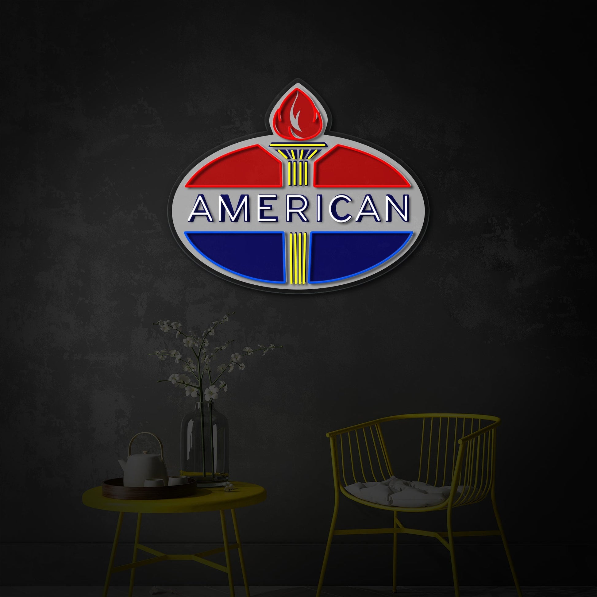 Vintage American Gasoline LED Neon Sign | Retro Wall Decor - MEON NEON