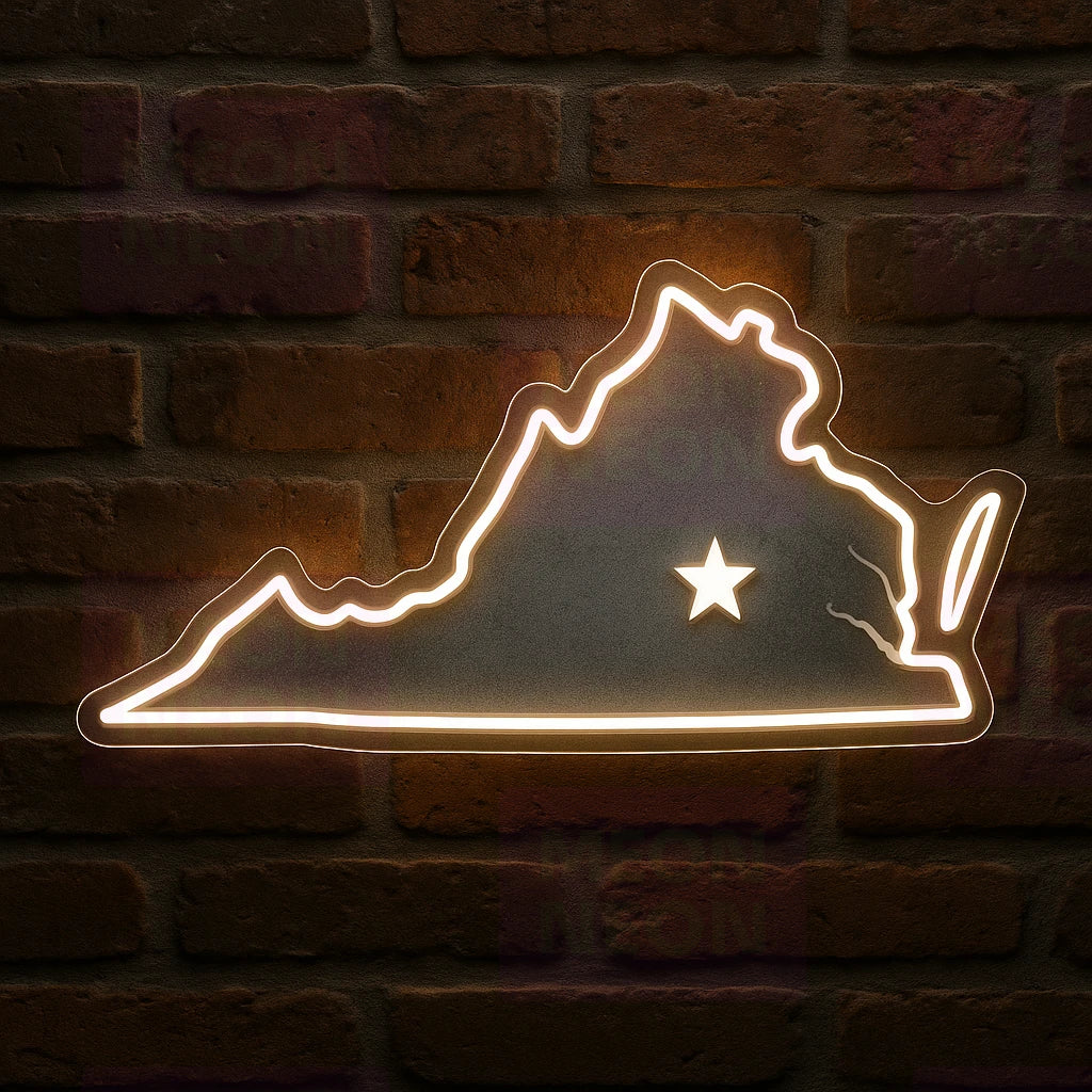 Virginia Outline LED Neon Sign