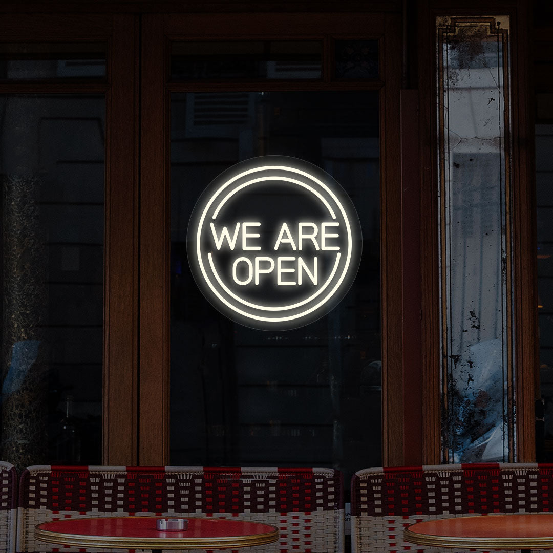 We Are Open Sign in Circle image 9