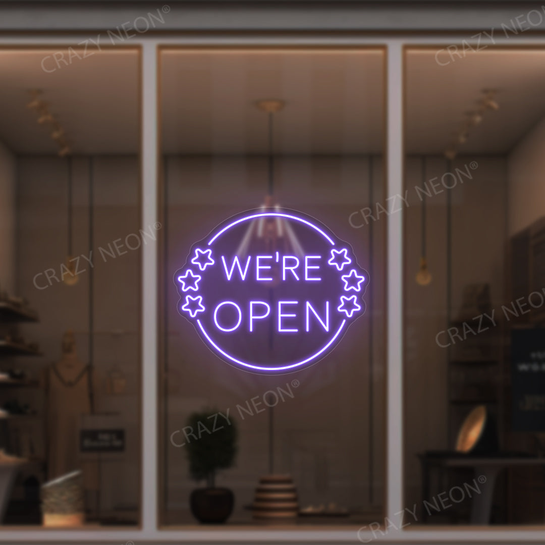 We're Open Neon Sign image 4