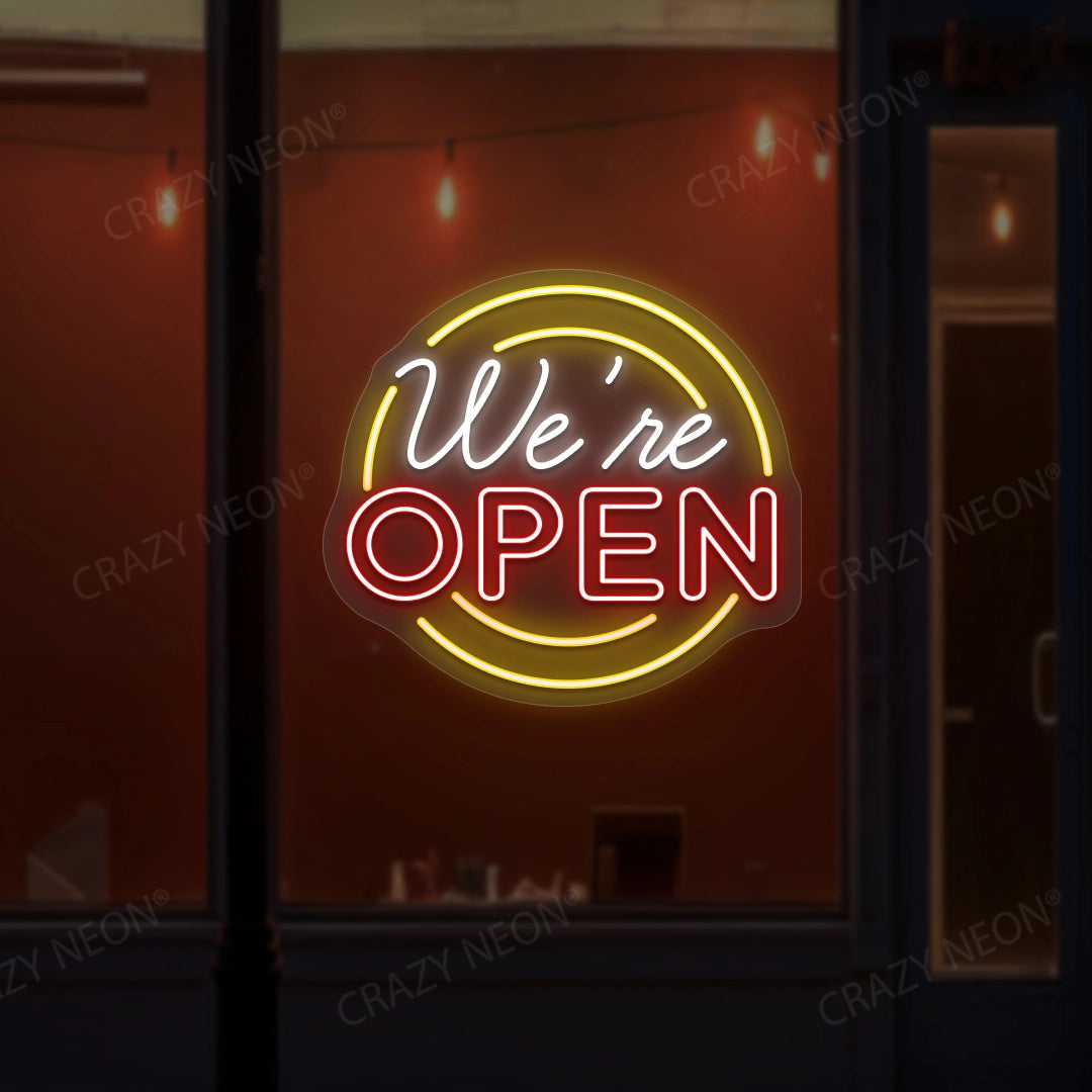 We're Open Neon Sign - Multicolor image 2