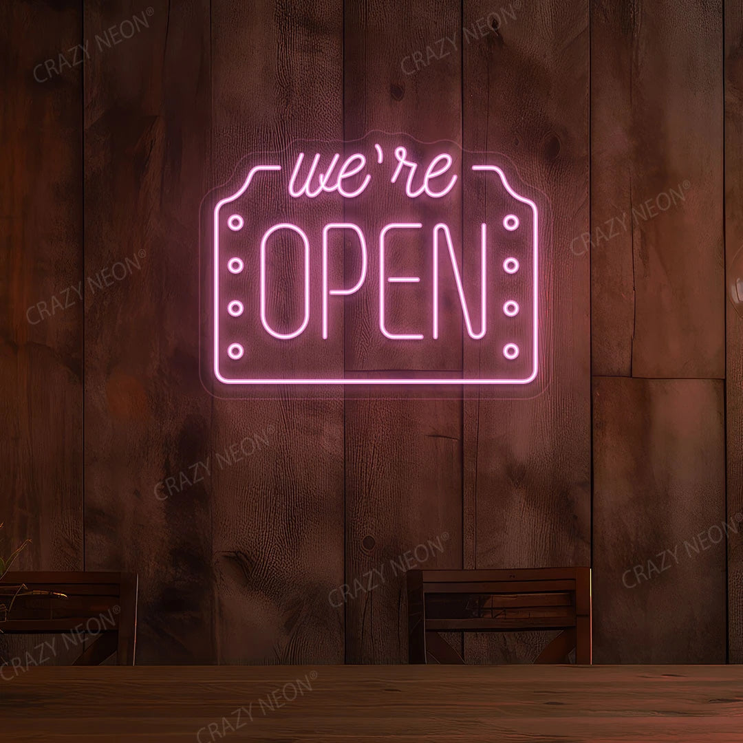 We're Open Sign Box Shape image 2