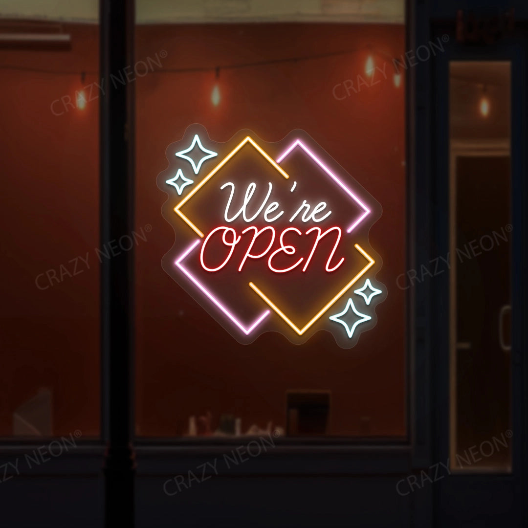 We're Open Sign - Multicolor image 2