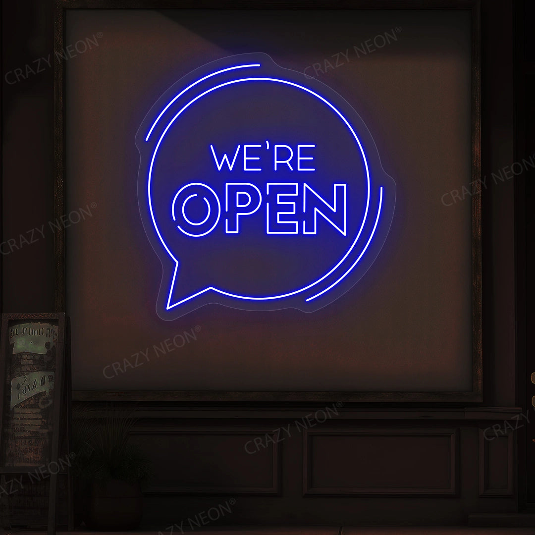 We're Open With Message Icon Sign image 9