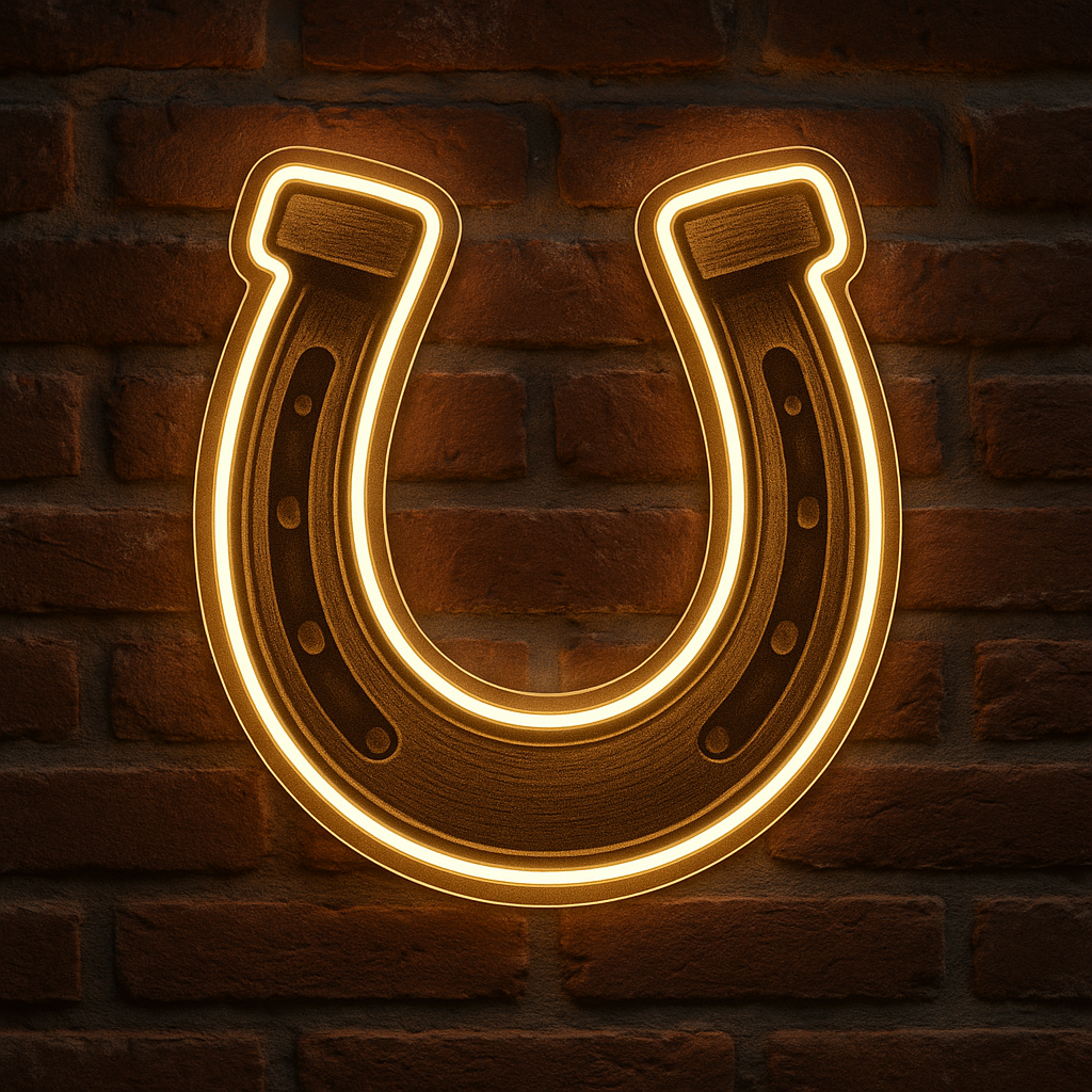 Wyoming Horseshoe Luck LED Neon Sign