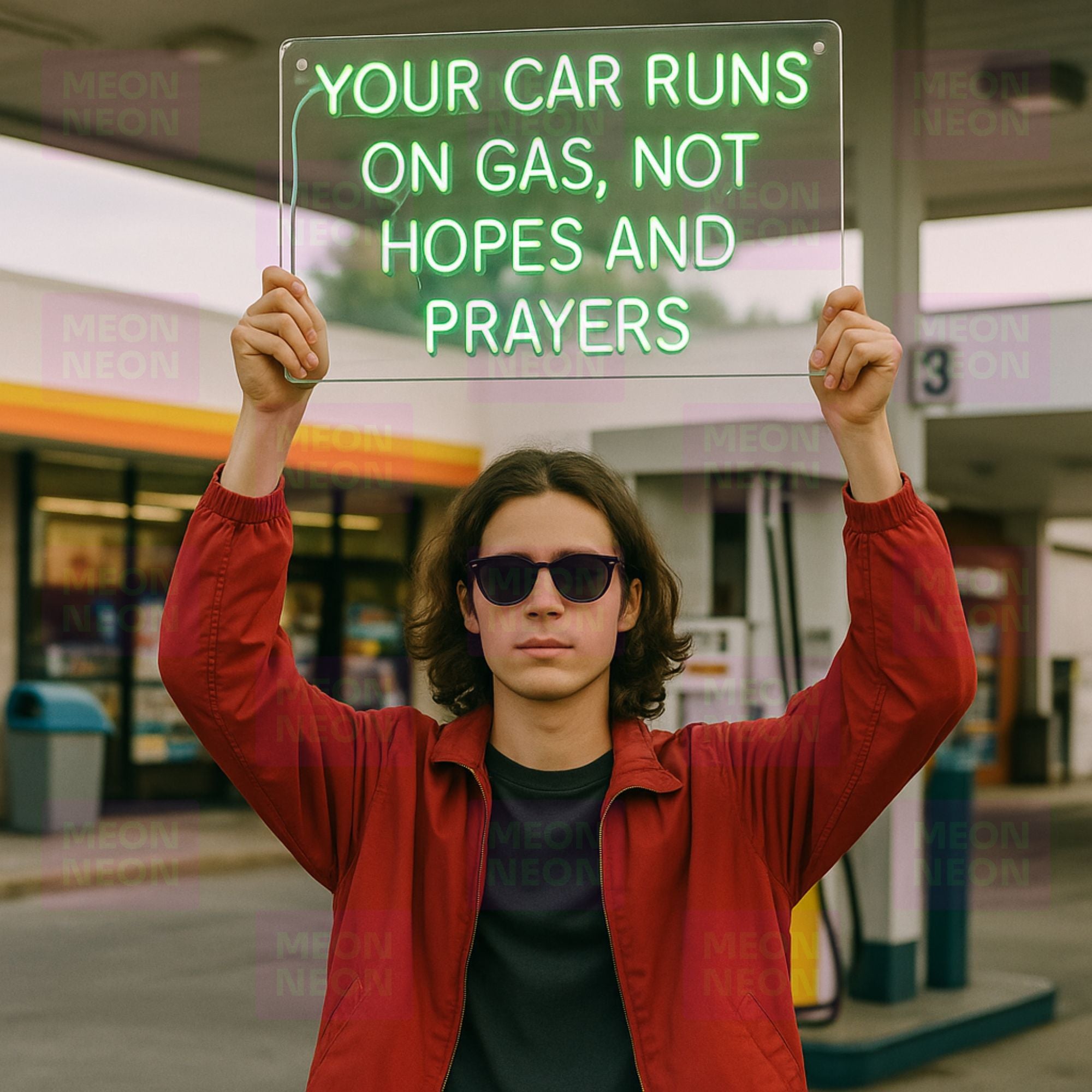 Fuel Not Your Car Runs On Gas, Not Hopes And Prayers - LED Neon Sign