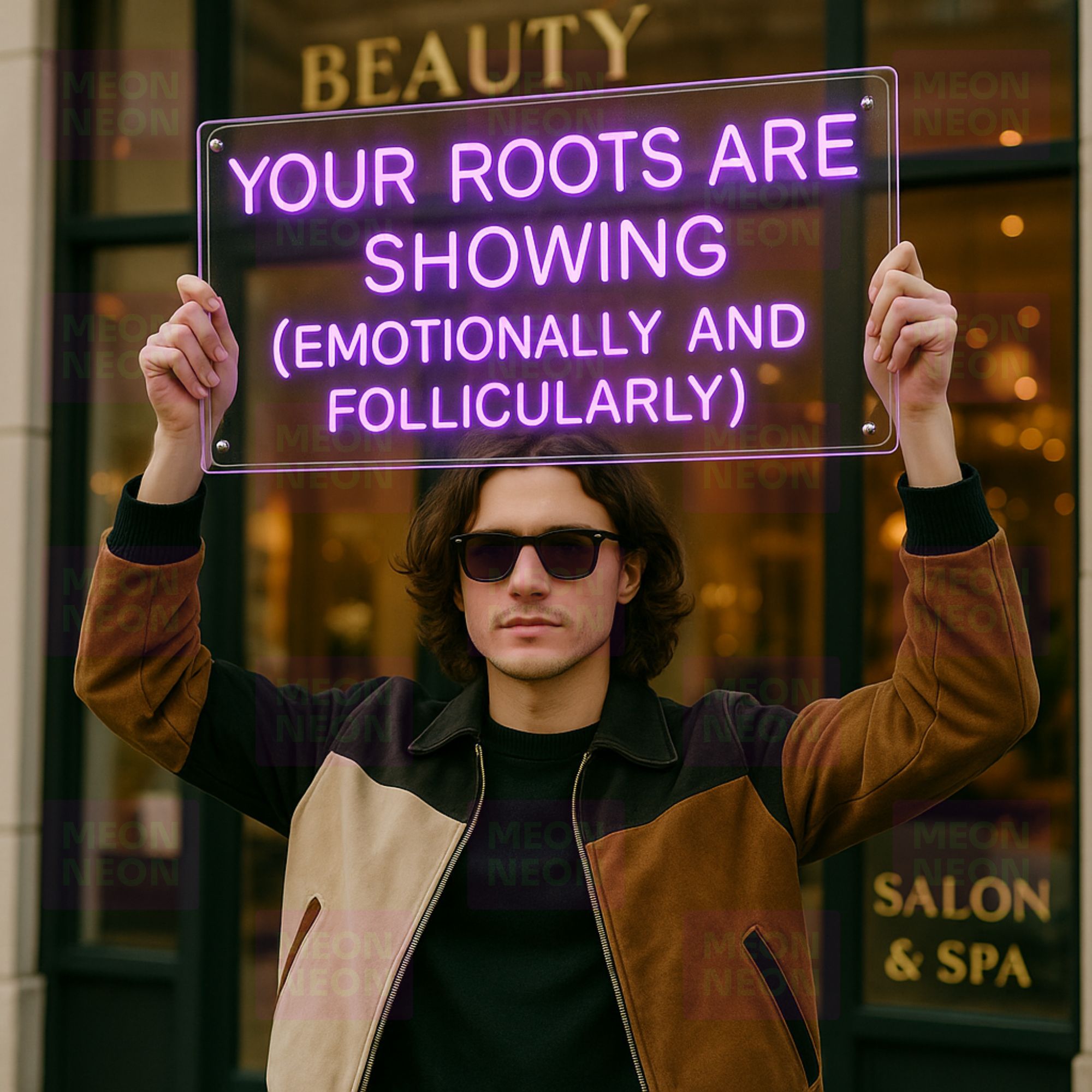 Your Roots Are Showing (Emotionally And Follicularly) - LED Neon Sign