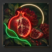 Pomegranate Nocturne UV-printed LED neon concept with Red / Green / Warm White accents
