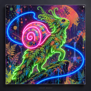 Festival Fern Wanderer UV-printed LED neon concept with Pink / Green / Blue accents