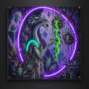 Violet Portal Botanist UV-printed LED neon concept with Purple / Teal / Green accents