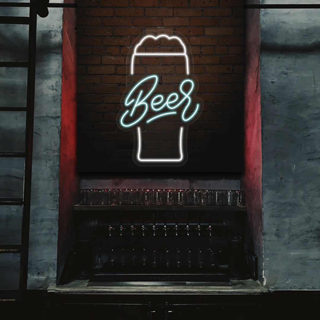 Beer Glass Neon Sign Multicolor image 4