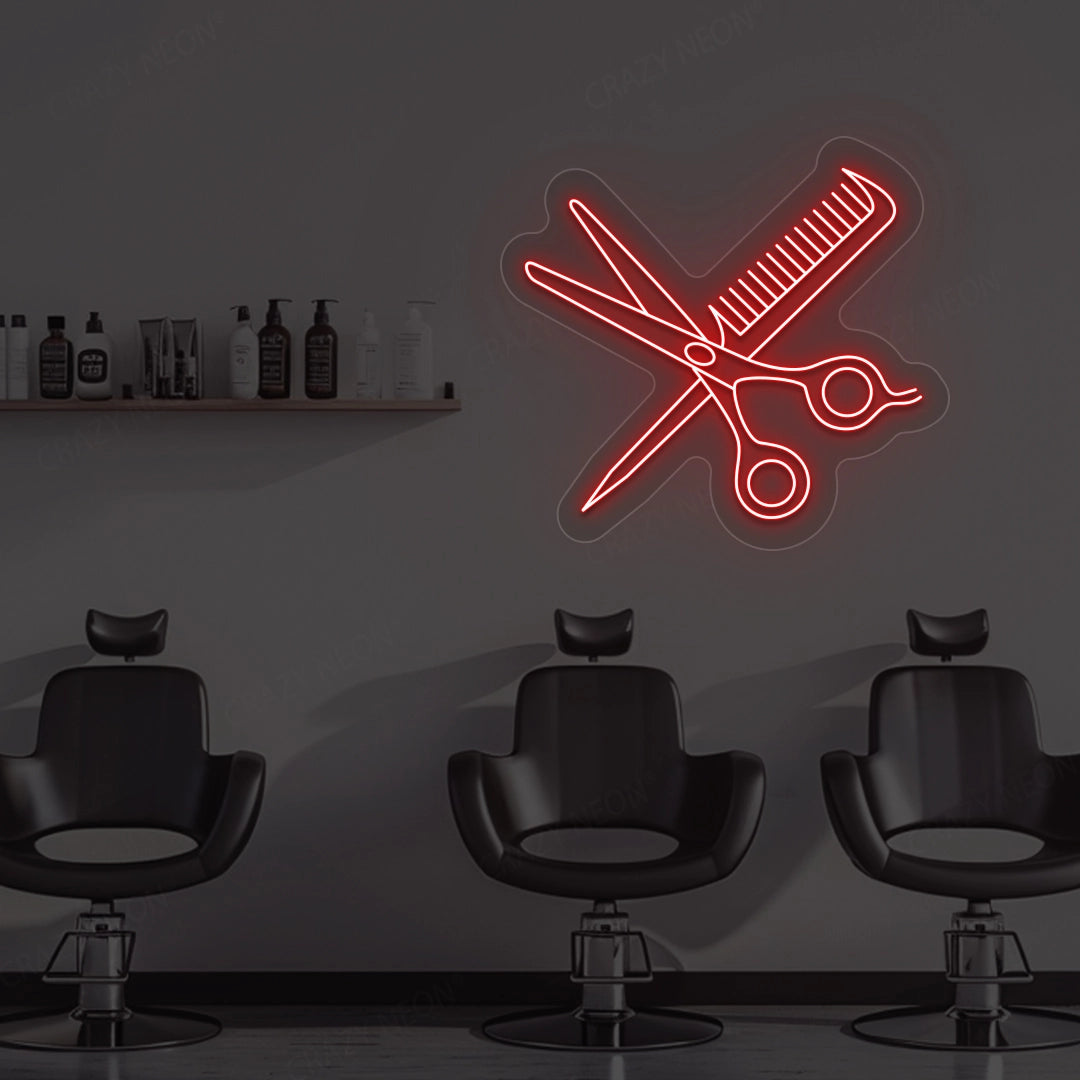 Scissors Comb Neon Sign image 6