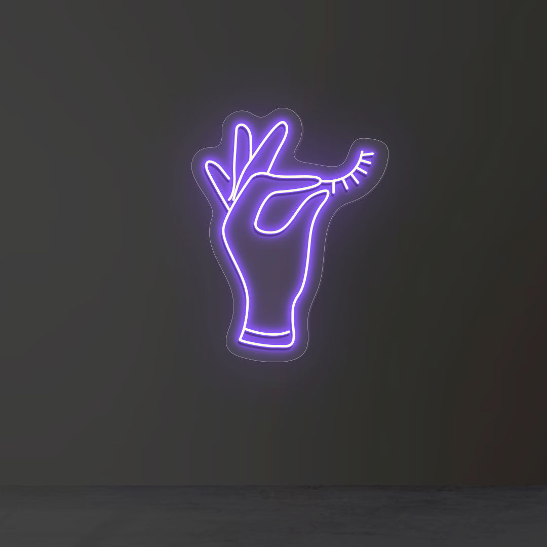 Hand Holding Eyelash Neon Sign image 2