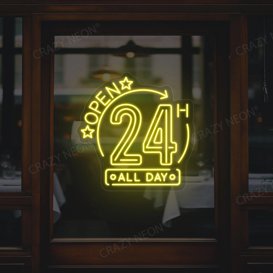 Open 24 Hours All Day Sign image 2