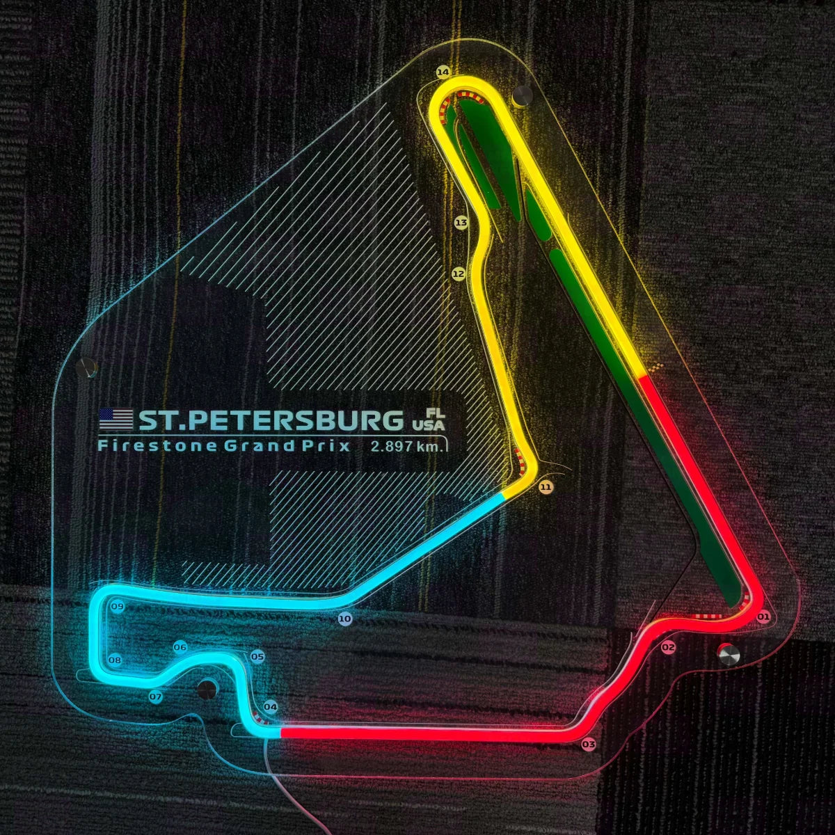 Custom Acrylic Racing Man Cave Advertising Sign with Neon LED for St Petersburg GP Circuit Decorations - LED Neon Sign