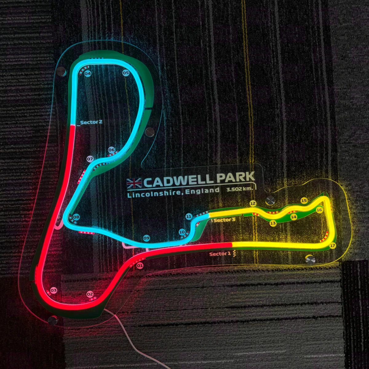 Custom Neon LED Racing Man Cave Advertising Sign Acrylic Made for Cadwell Park Circuit Powered Decorative - LED Neon Sign