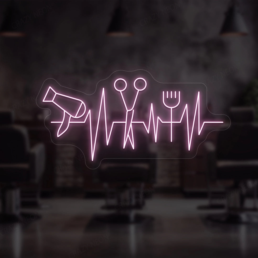 Heartbeat Hair Salon Neon Sign image 4