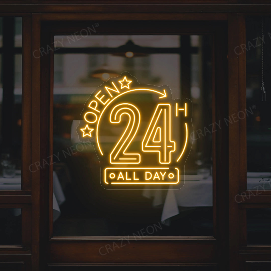 Open 24 Hours All Day Sign image 0