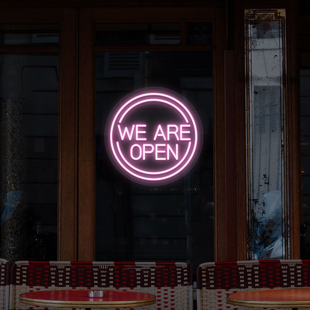 We Are Open Sign in Circle image 3