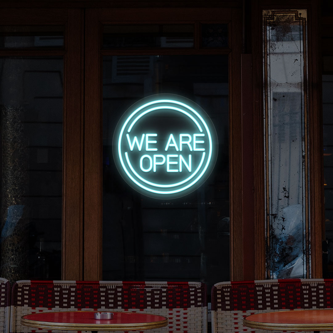 We Are Open Sign in Circle image 5