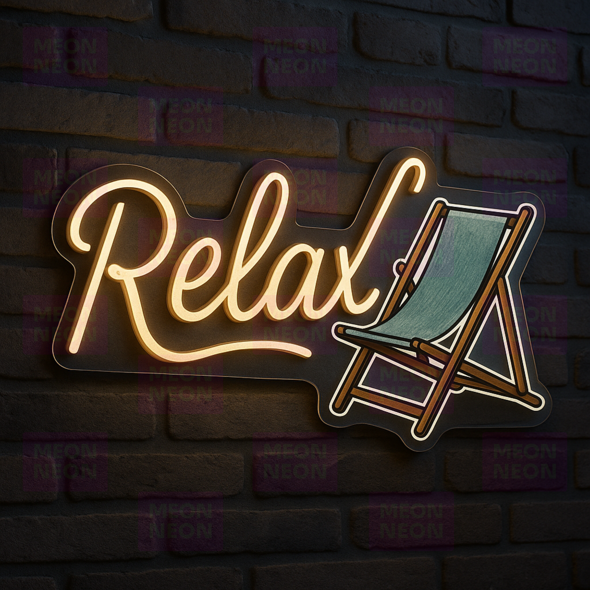 Relax LED Neon Sign with Chair Design