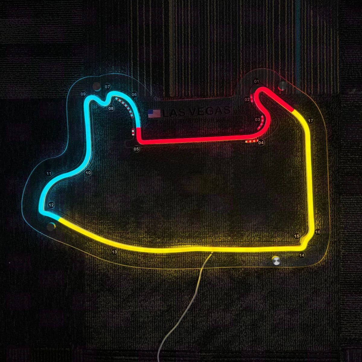 Las Vegas Strip Circuit Neon Race Track F1 Formula Neon Race Track - LED Neon Sign