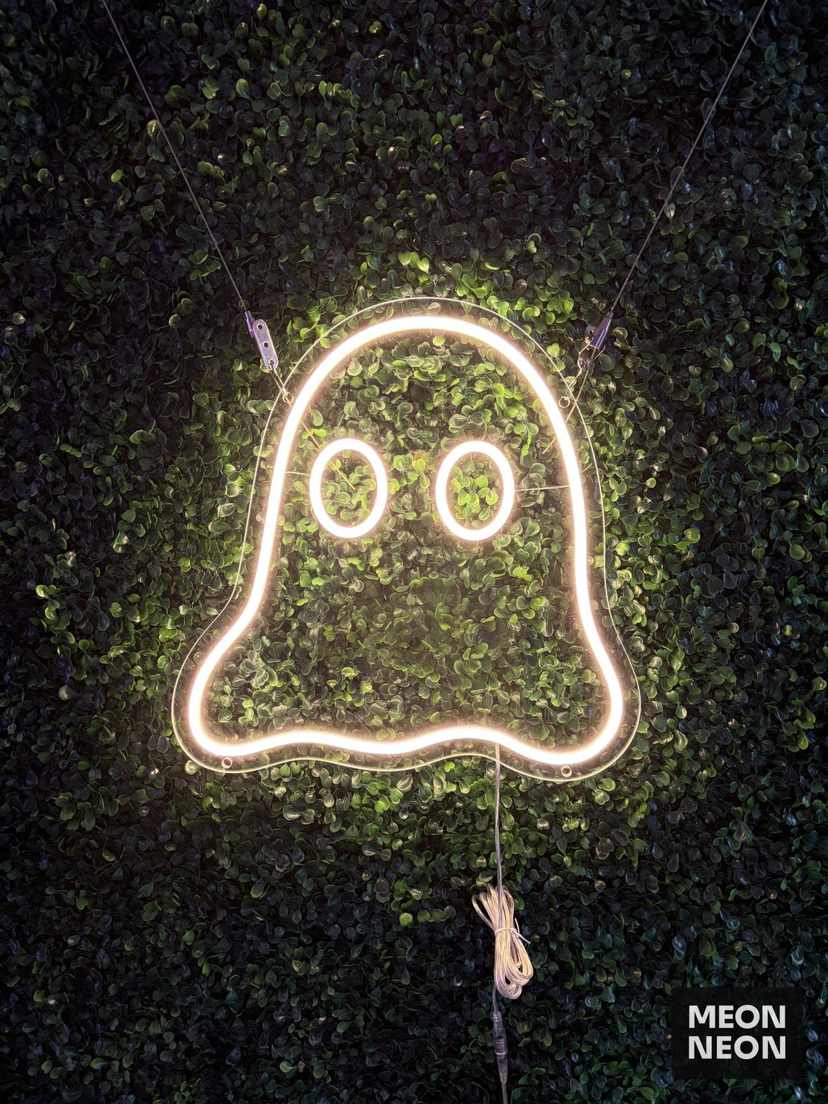 Mini Ghost LED Neon Sign, real photo of a finished Meon Neon sign, lit