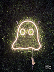 Mini Ghost LED Neon Sign, real photo of a finished Meon Neon sign, lit