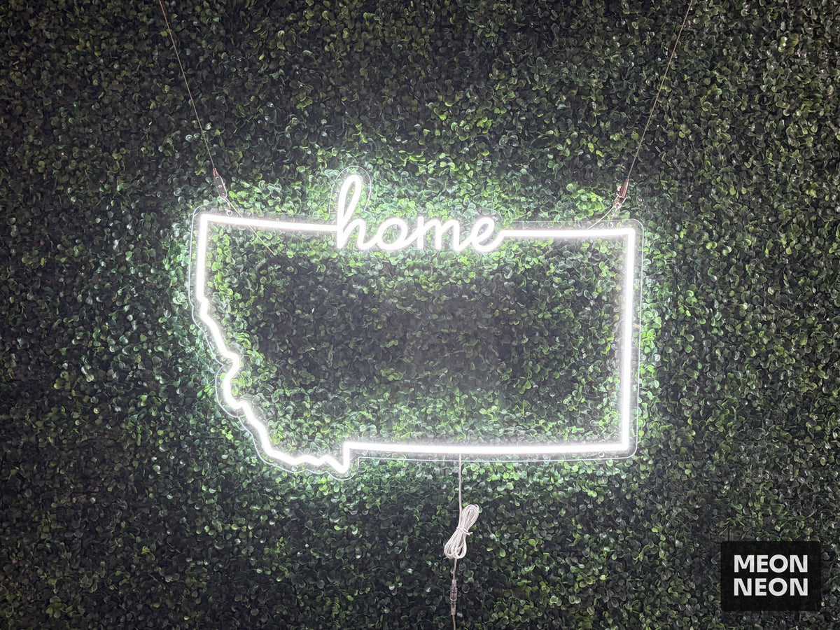 Montana LED Neon Sign, real photo of a finished Meon Neon sign, lit
