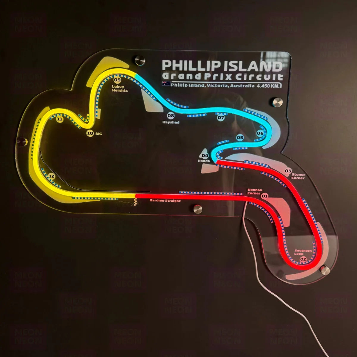 Phillip Island Grand Prix Circuit Neon LED Sign Custom Racing Decor for Man Cave for Advertising - LED Neon Sign
