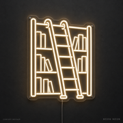 Library Ladder Warm White LED neon concept mockup