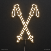 Trekking Poles Warm White LED neon concept mockup