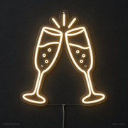 Champagne Toast Warm White LED neon concept mockup