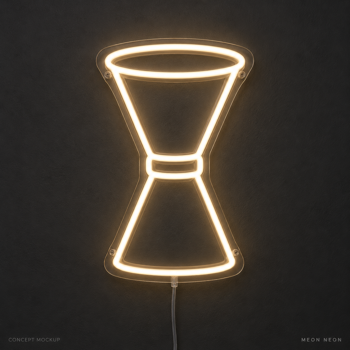 Bar Jigger Warm White LED neon concept mockup